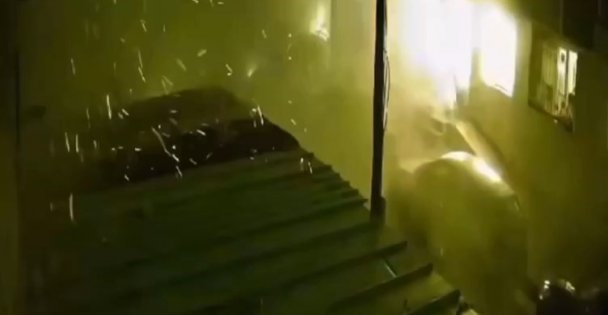 13 kişinin yaralandığı doğal gaz patlaması kamerada