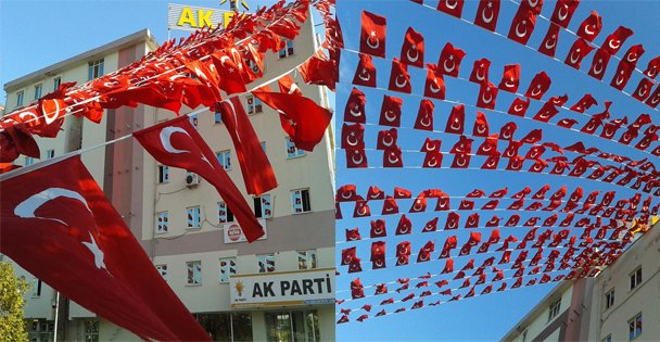 AK Parti bayraklarla donattı!