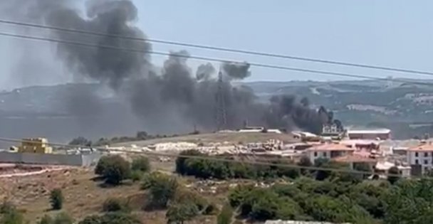 Asfalt fabrikasında yangın