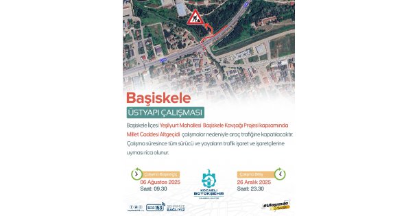 Başiskele Kasap Durağı Altgeçidi geçici olarak trafiğe kapatıldı