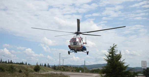 Bayram tatili dönüş rotasındaki Kocaeli'de helikopter destekli trafik denetimi