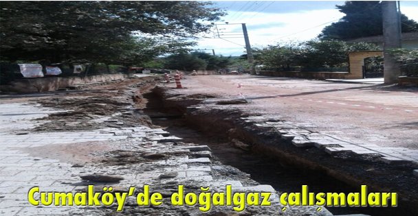 Cumaköy'de doğalgaz çalışmaları