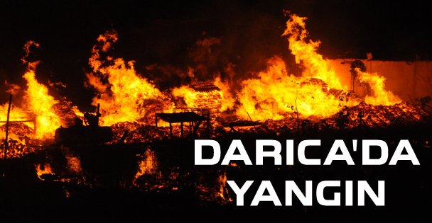 Darıca'da palet imalathanesinde yangın