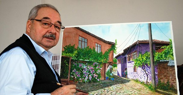 Emekli öğretmenden resim sergisi