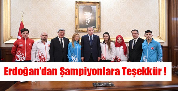 Erdoğan'dan Kağıtsporlu şampiyonlara teşekkür