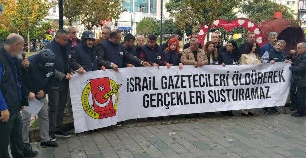 Gazeteciler İsrail'in meslektaşlarına yönelik saldırılarını protesto etti