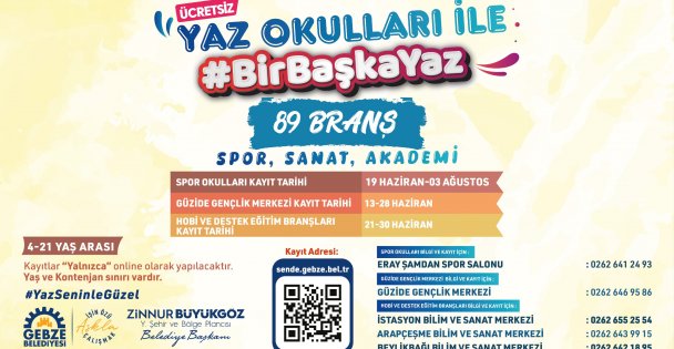 Gebze Belediyesi Yaz Spor Okulları Kayıtları Başladı