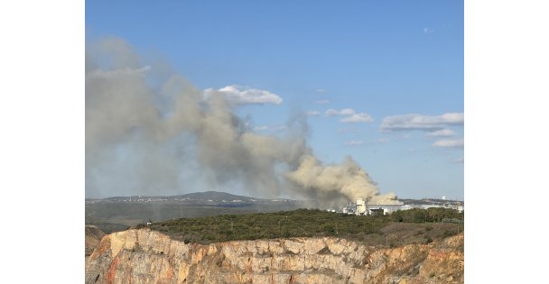 Gebze'de fabrika bahçesinde korkutan yangın