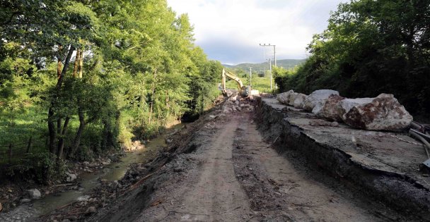 Heyelan bölgesinde inceleme yapıldı