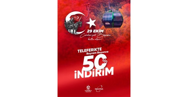 Kartepe Teleferik, 29 Ekim'de yüzde 50 indirimli