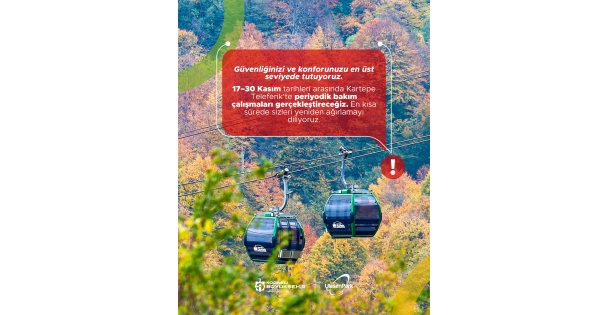 Kartepe Teleferik bakıma giriyor