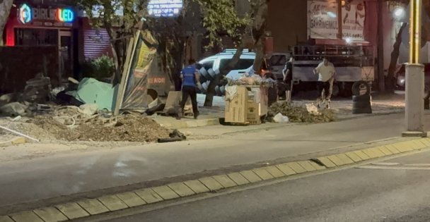 Kazı sırasında doğal gaz borusu delindi, mahalleyi gaz kokusu sardı