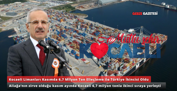 Kocaeli Limanları Kasımda 6,7 Milyon Ton Elleçleme ile Türkiye İkincisi Oldu