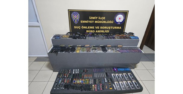 Kocaeli'de 405 adet ruhsatsız kesici alet ele geçirildi