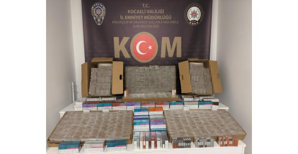 Kocaeli'de 41 bin 880 adet dolu makaron ele geçirildi