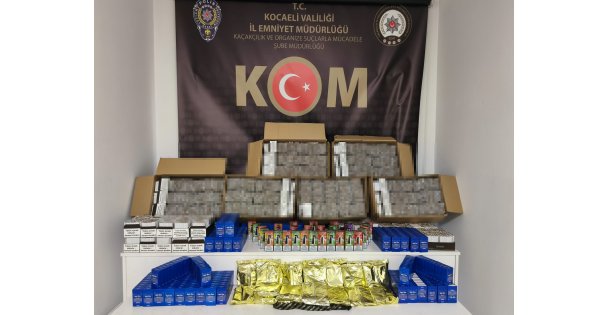 Kocaeli'de 68 bin adet doldurulmuş makaron ele geçirildi