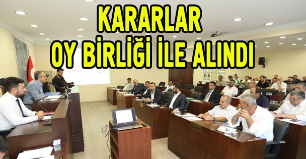 Meclis kararları oy birliği ile alındı