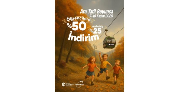 Öğrencilere yüzde 50, ailelere yüzde 25 indirim;  Ara tatil keyfi Kartepe Teleferik'te katlanıyor