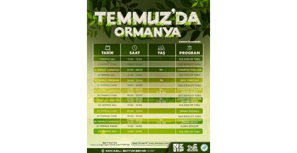 Ormanya ve Kuzuyayla'da doğayla iç içe yaz programı başlıyor