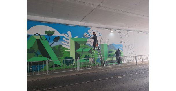 TEM Otoyolu alt geçidine estetik dokunuş