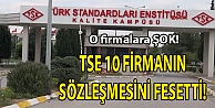 TSE 10 firmanın sözleşmesini feshetti
