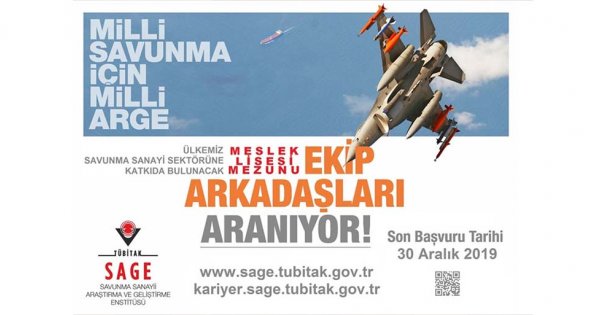 TÜBİTAK SAGE, meslek lisesi mezunu personel alacak