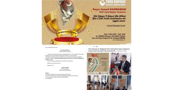 TÜRK DÜNYASININ BELGESELCİLİK  DE  MARKASI  BELGESEL FİLİM FESTİVALİ ANKARADA  BU GÜN BAŞLADI