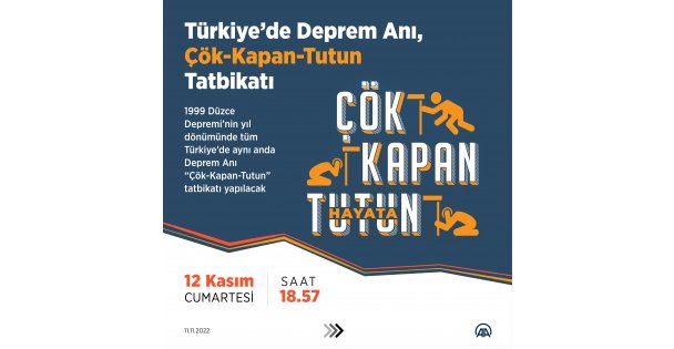 Türkiye'de Deprem Anı, Çök-Kapan-Tutun Tatbikatı