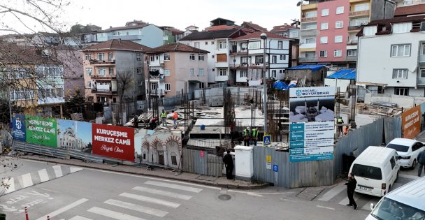 Yeni Kuruçeşme Merkez Camii hızla yükseliyor